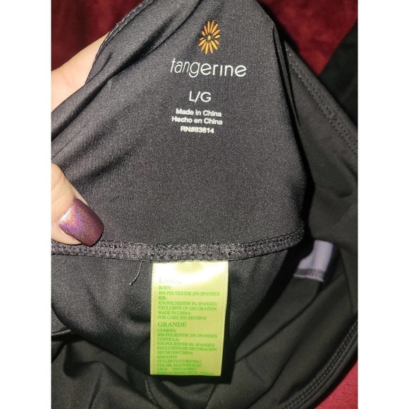 Large leggings dark grey and purple, tangerine - Picture 4 of 4